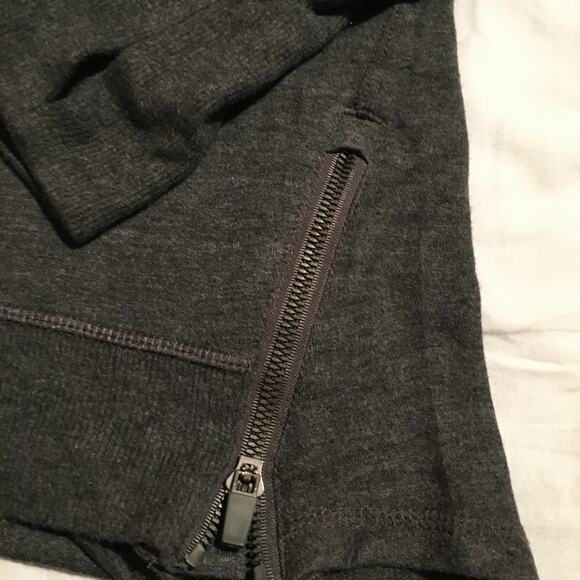 Yogalicious Long Sleeve Top Soft Sweatshirt Zip Hem Pullover Thumb Hole Gray, L - Picture 2 of 8